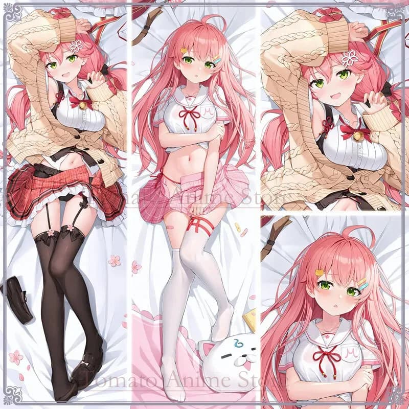 Anime Virtual Youtuber Sakura Miko Sexy Dakimakura Hing Corpo Coperture per Cuscini Copertura Federa Cuscino Biancheria da Letto Regali XYS