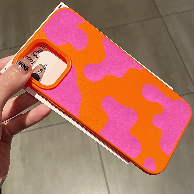 Rose Red Cow Lichee Pattern Phone Case For iPhone 17 16 11 12 13 14 15 Pro Max XS X XR 16 Plus 16E Air Shockproof Soft TPU Cover