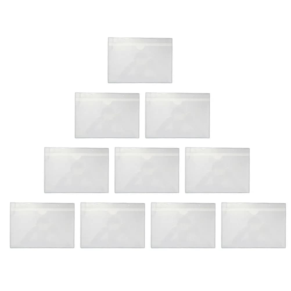 20 Pezzi Tasche Porta Carte in PVC Trasparente Premium, Adesive, Facili da Applicare, per Protezione Etichette e Uso Aziendale