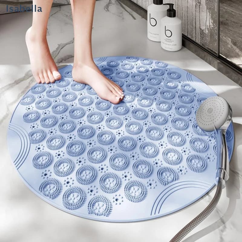 ♥ Tappetino da Bagno Rotondo Multicolore - Tappetino Antiscivolo con Ventose per Pavimenti Bagnati del Bagno