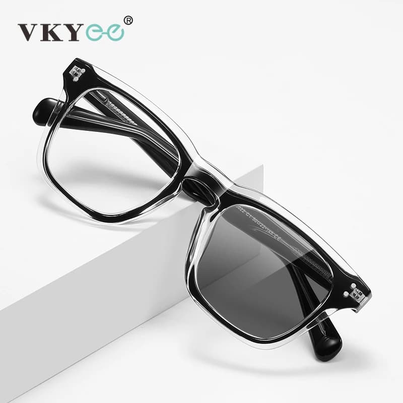 VKYEE Occhiali rettangolari alla moda Occhiali da lettura a luce blu Uomini e donne Personalizzabili Fotocromatici Miopia Prescrizione LS022