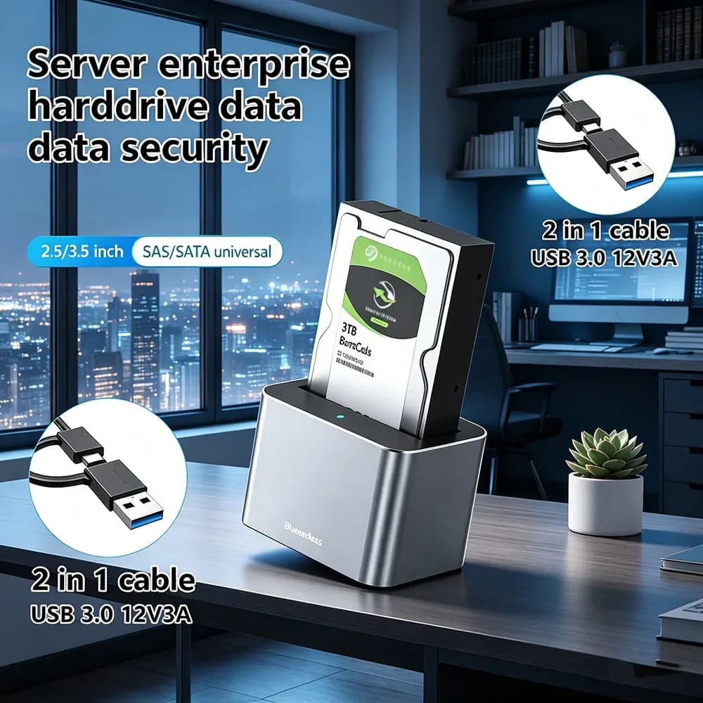 Docking Station USB 3.0 per Hard Disk Esterni da 2.5 e 3.5 Pollici, Enclosure per HDD SAS SATA