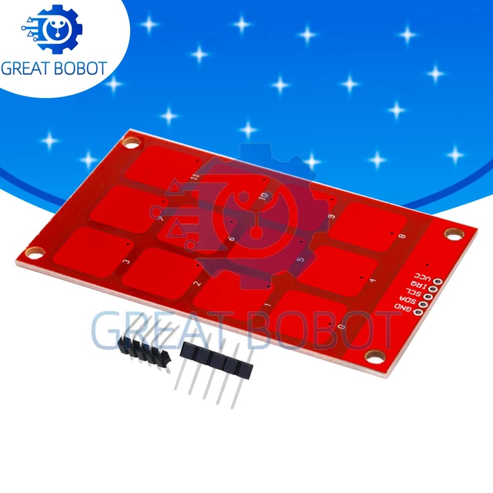 MPR121 I2C Capacitive Touch Module: 12-Button Keypad – Works for Arduino