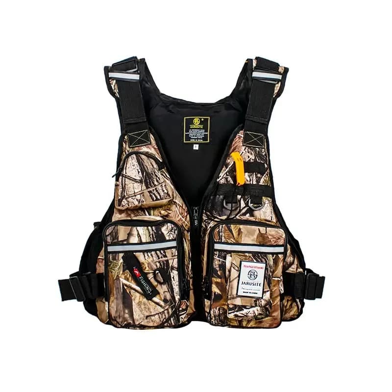 Giubbotto di salvataggio professionale Tuta di galleggiamento Gilet da pesca portatile Gilet regolabile da pesca in mare impermeabile multitasche