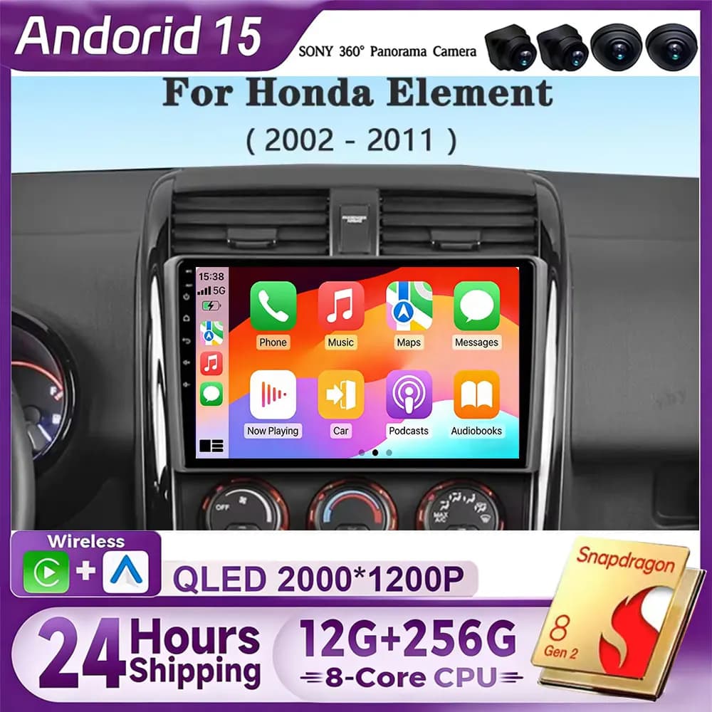 For Honda Element YH 2002 - 2011 Android 15 Carplay Auto Car Radio Multimedia Video Player Navigation GPS No 2Din 2 Din DVD DSP