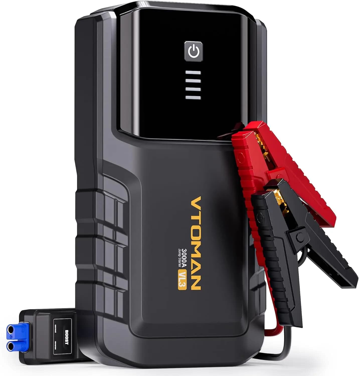 Avviatore d'Emergenza Portatile 3000A con Batteria LiFePO4, Alimenta Motori a Benzina 7.0L e Diesel 5.0L, Include Torcia LED e Cavi