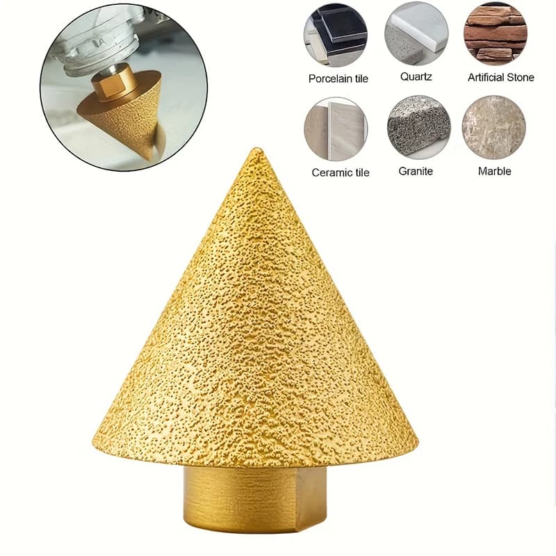 M14 Punta da trapano per smussatura diamantata Ruota per lucidatura per incisione conica Fresa conica diamantata adatta per pietra, ceramica Ti