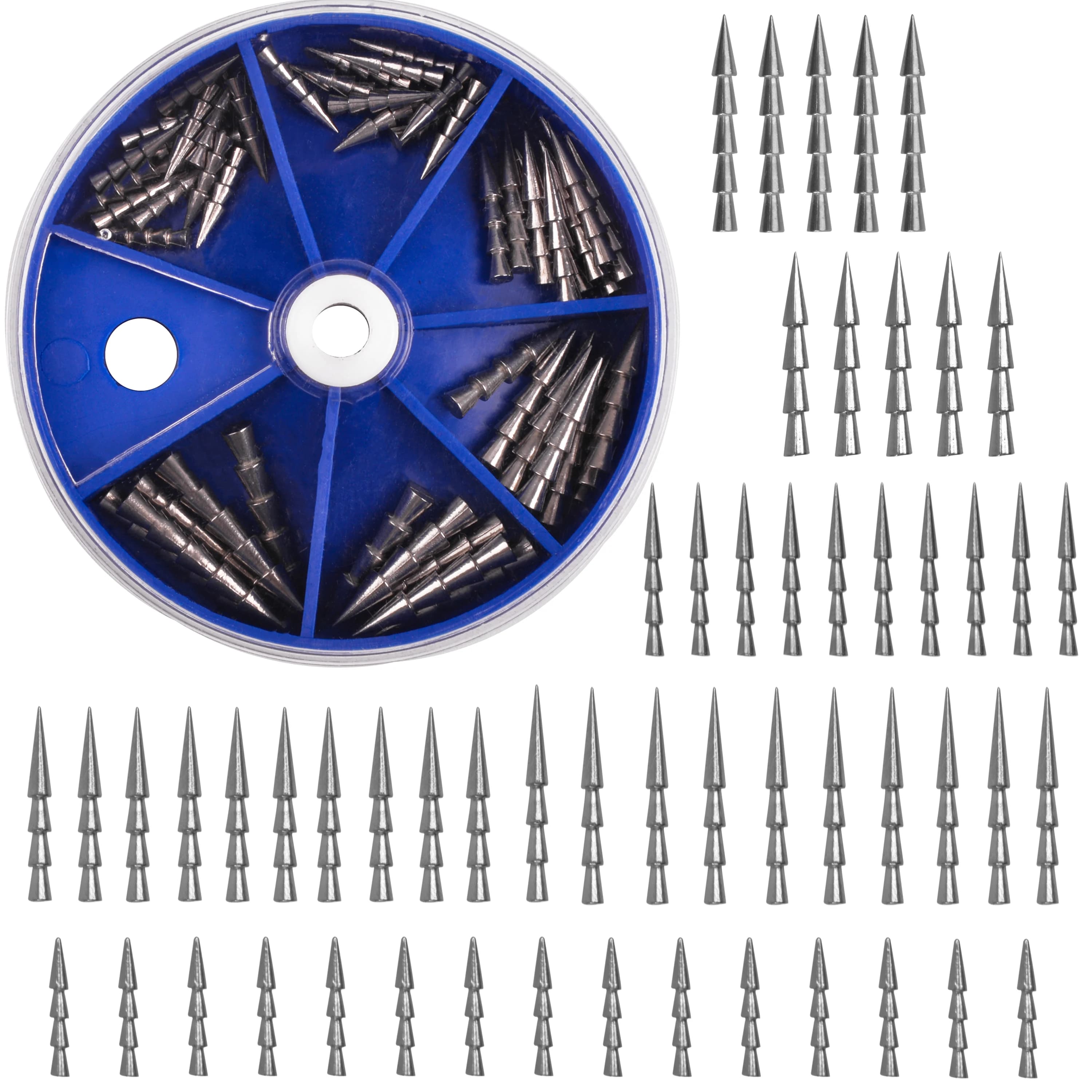 Kit di 50 pesi in tungsteno per pesca, piombi a chiodo per esche Wacky, accessori per la pesca al Black Bass e rig Wacky