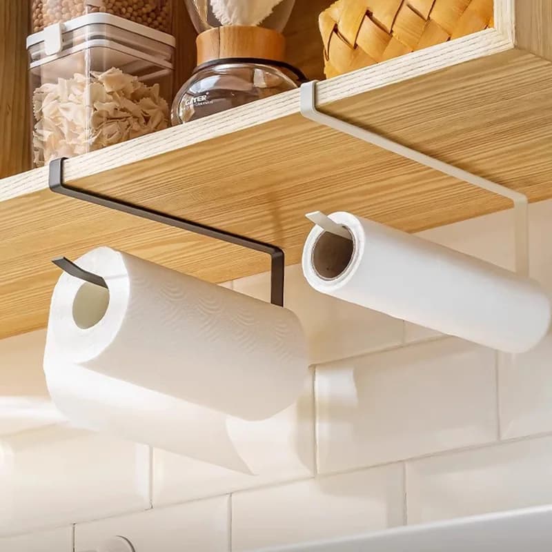 1pc porta carta igienica sospesa nero/bianco portaoggetti per la casa portarotolo porta asciugamani staffa da cucina
