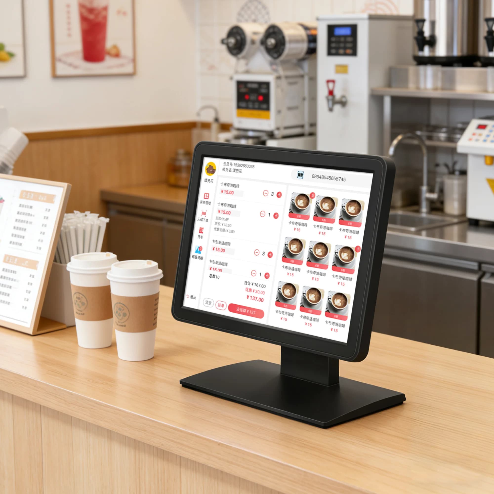 Monitor Touch Screen from 15.6 Poles for POS, Fitted to Wall and Desk, Compatible with Windows Systems, Raspberry Pi, Android and Linux