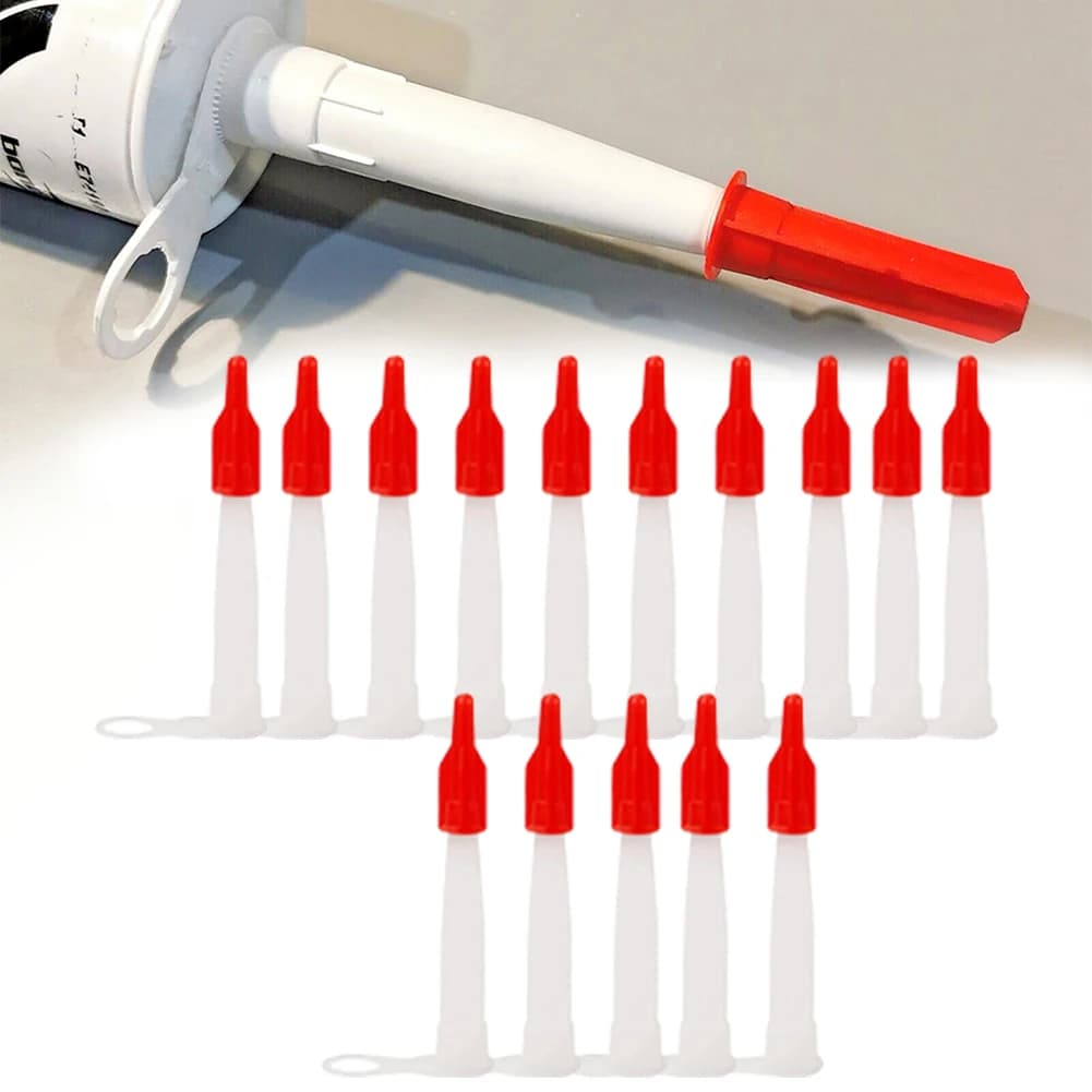 15PCS Pistola per calafataggio Ugelli Tappo ugello per calafataggio Ugelli per colla per vetro Lastic Sigillante Punte per calafataggio in silicone Parti di strumenti di costruzione