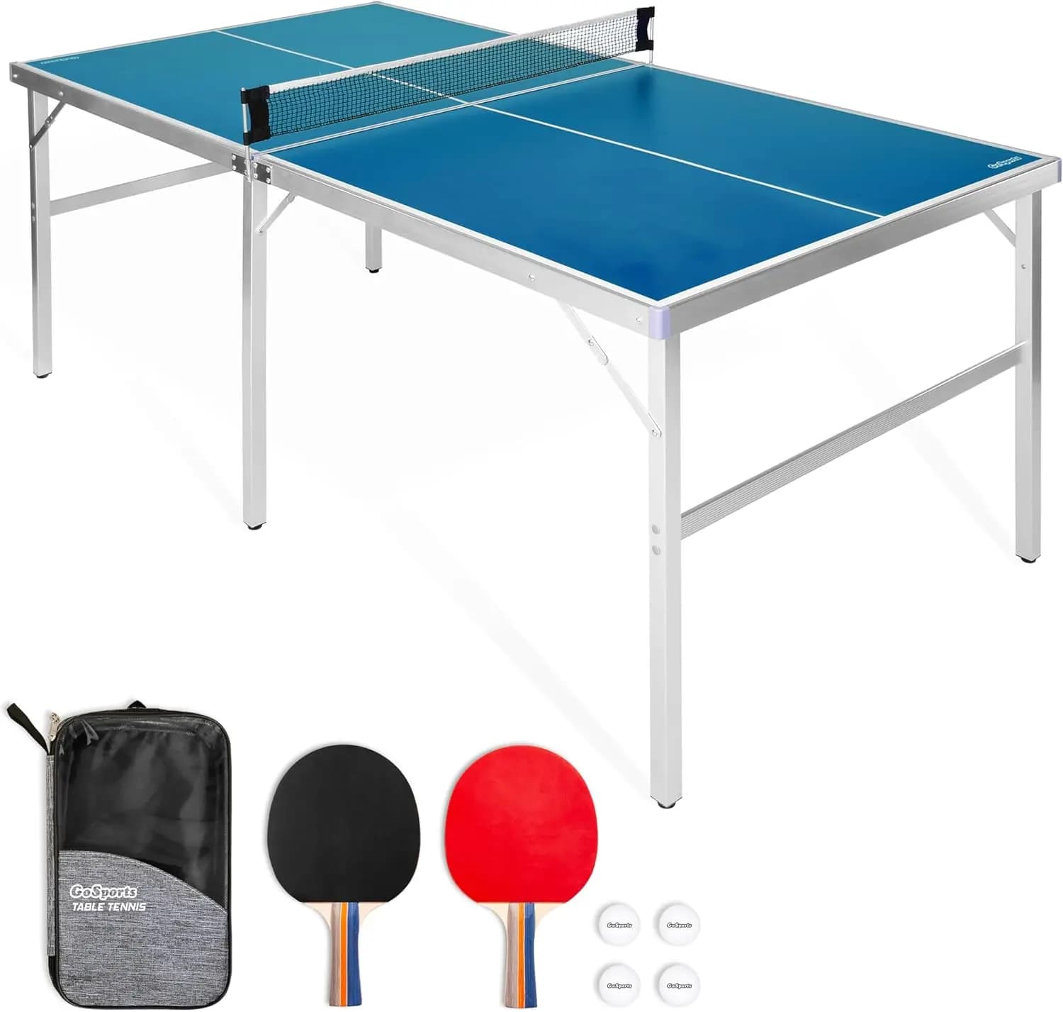 Set da Ping Pong Portatile con Rete, Racchette e Palline - Gioco di Medie Dimensioni per Interni/Esterni, Facile da Riporre