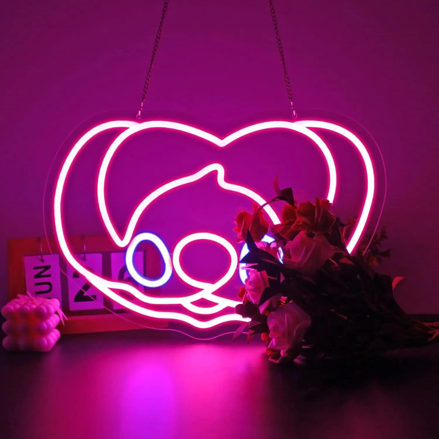 Insegna al Neon Anime per Decorazione Stanza, Luce da Parete Artistica, Illuminazione per Sala Giochi, Feste, Giardino, Camera da Letto, Regalo Personalizzato, Luci LED USB