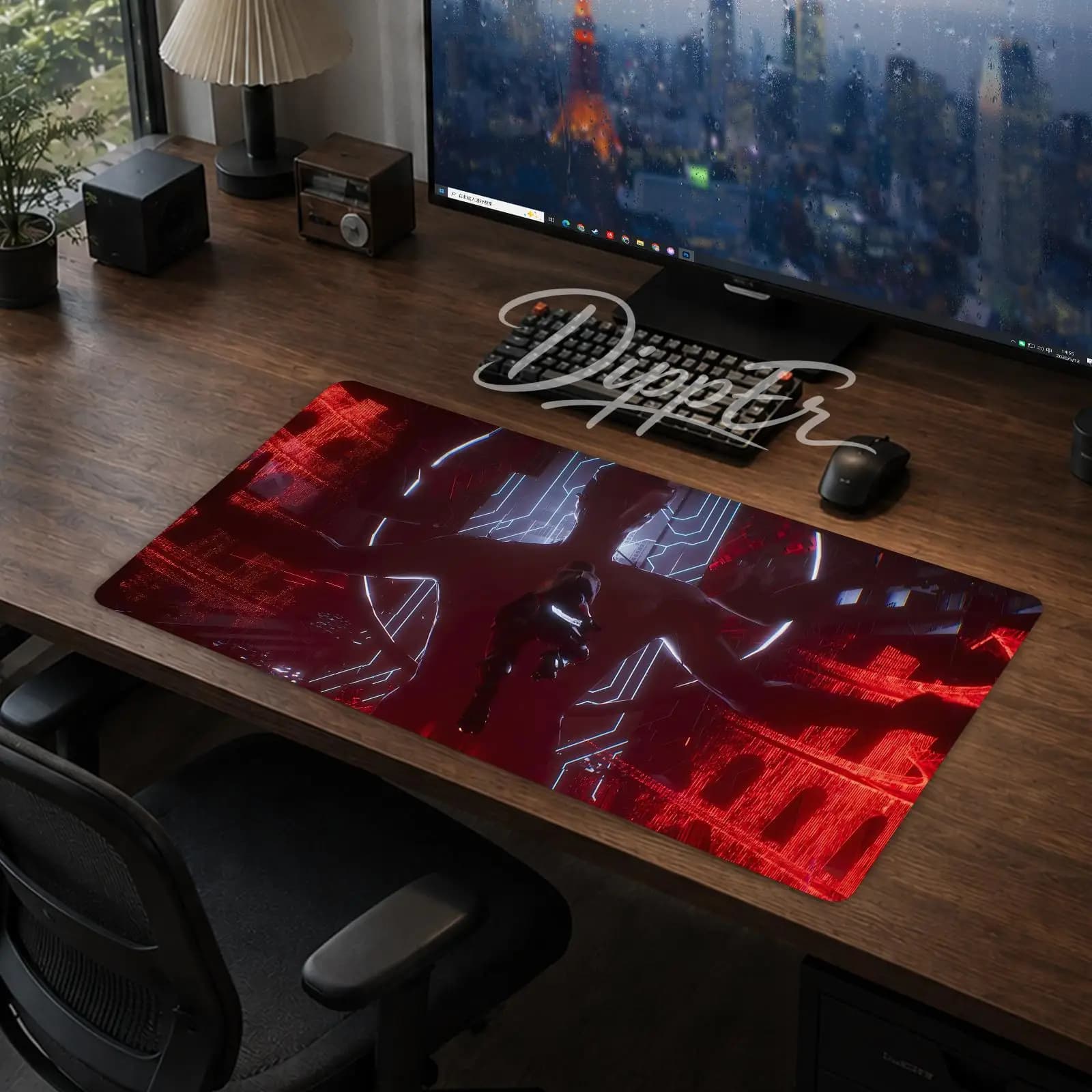 Ghostrunner Mouse Pad Gaming office Desk Mat Non-slip Large Mousepad DIY Keyboard Pad stitched edge rubber base