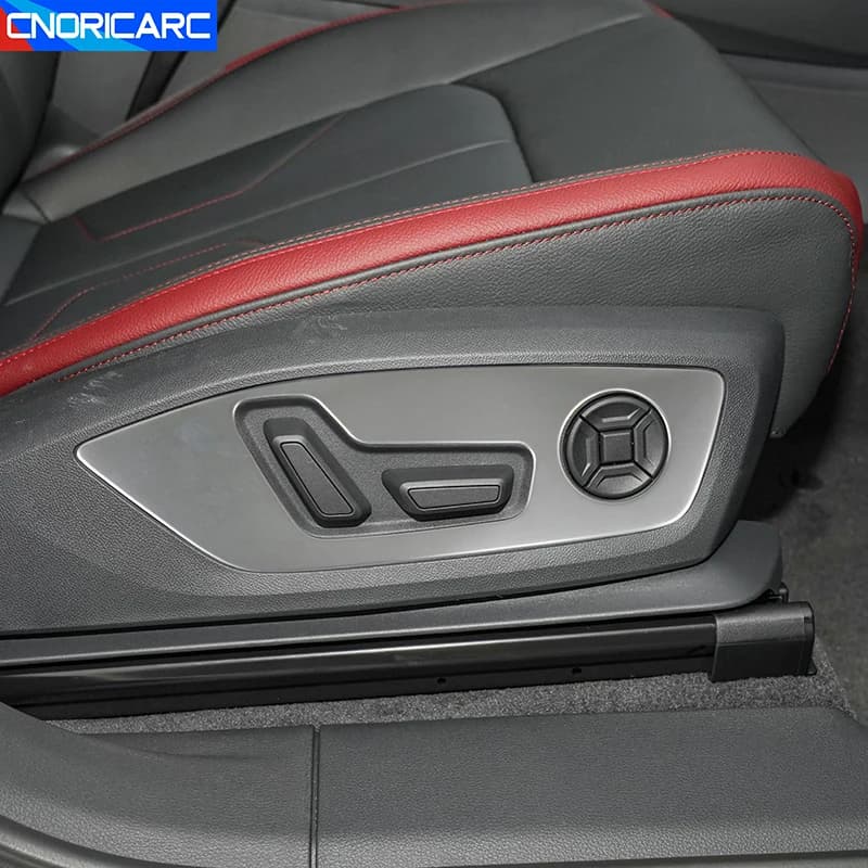 Car Seat Adjustment Buttons Panel Frame Cover Trim For Audi Q3 2019-2021 Stainless Steel Stickers Interior Accessories Decals