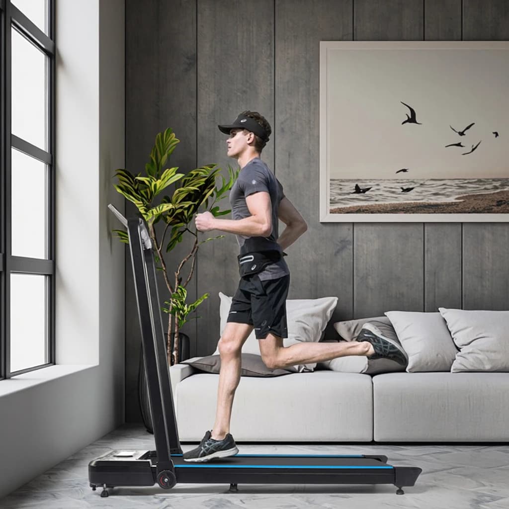 Foldable treadmill for Home and Office with Anti-slip tape, Inclination adjustment, LED screen and APP interconnection