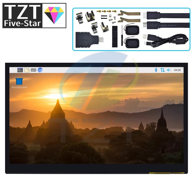 TZT modulo Display LCD compatibile con HDMI da 10.1 pollici Touch Screen capacitivo da 10.1 "1024 x600 IPS HD visualizzazione per Raspberry Pi B 3B +/4B
