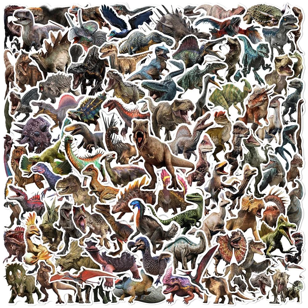 10/30/50/100pcs Jurassic Park Cartoon Adesivi Fresco Dinosauro Graffiti Decalcomania FAI DA TE Valigia Notebook Laptop PVC Adesivo Giocattolo Classico