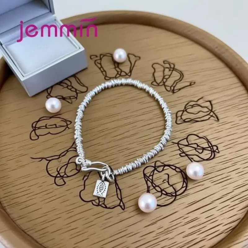 Bracciali Vintage in Argento Sterling 925 con Ciondolo a Forma di Pesce, Gioielli per Donne e Ragazze, Accessori Regalo per Feste