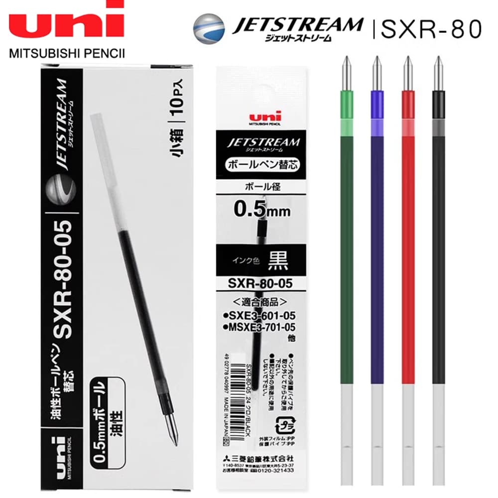 10 pezzi Giappone UNI JETSTREAM Ricarica penna gel SXR-80-05/07 Adatto per penna multifunzione Materiale scolastico Cancelleria per ufficio