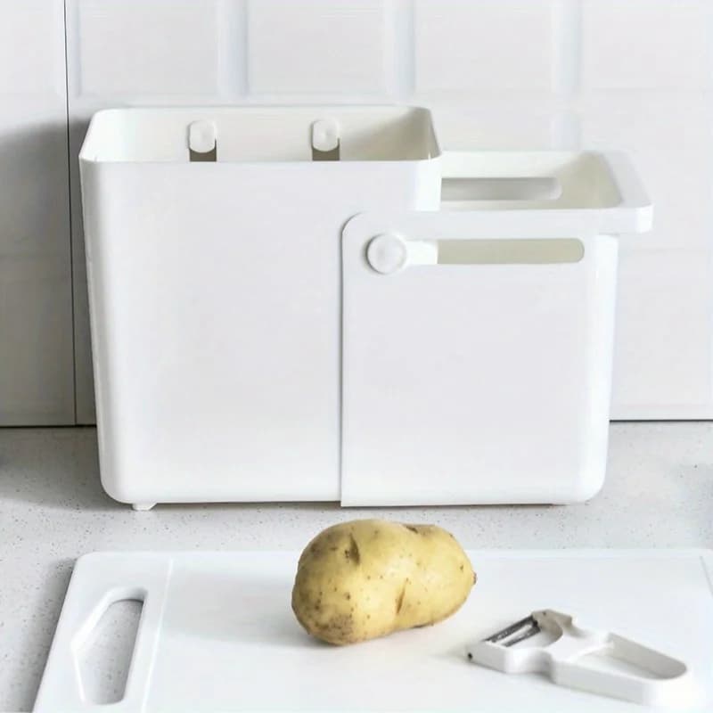 Cestino per rifiuti da appendere sopra la porta, estensibile, senza foratura, per cucina, con scomparti, montabile su porta dell'armadio