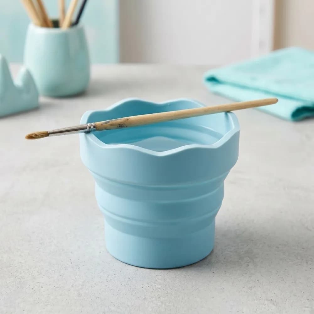 Secchio per Lavaggio Pennelli in Silicone, Design Pieghevole, Contenitore per Pulizia Pittura Richiudibile, Opzioni Multicolore 3.82 × 3.15 pollici