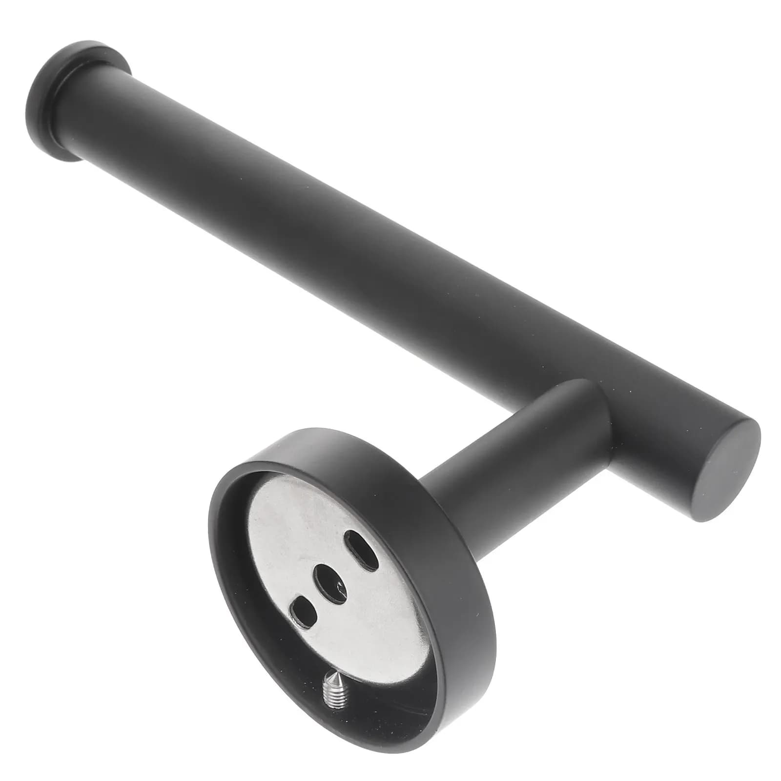 Set di 1 porta rotolo di carta igienica in acciaio inossidabile nero opaco da parete per bagno e soggiorno, con ripiano portaoggetti
