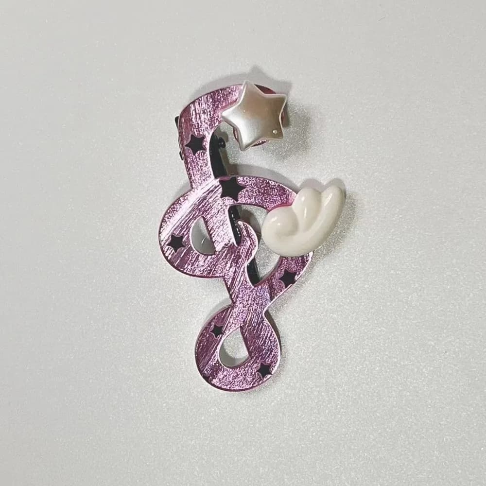 Acrylic Music Note Hairpin Anti Slip Polka Dot Musical Note Hair Clip Sweet Shape Korean Style Star Wing Clip Daily School