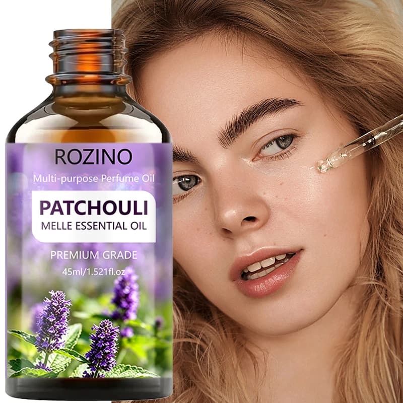 Rozino Moisturizing and Nourishing Patchouli Essential Oil, with a Warm and Smooth Texture, Has a Gentle Fragrance That Soothes the Body and Mind. It Can Nourish the Skin, Improve Dryness, Has Good Elasticity, and Is Easy to Apply with Gentle Massage, Allowing the Skin to Absorb It, Making It Suitable for Daily Skin Moisturizing and Care.