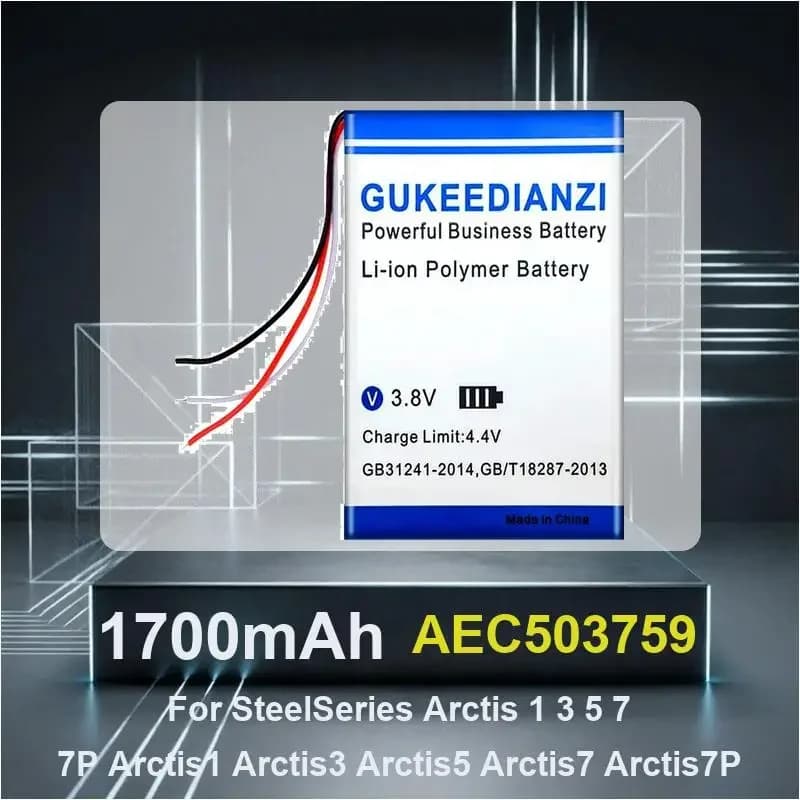 AEC503759 Batteria per cuffie da gioco da 1700 mAh per SteelSeries Arctis 1 3 5 7 7P Arctis1 Arctis3 Arctis5 Arctis7 Arctis7P