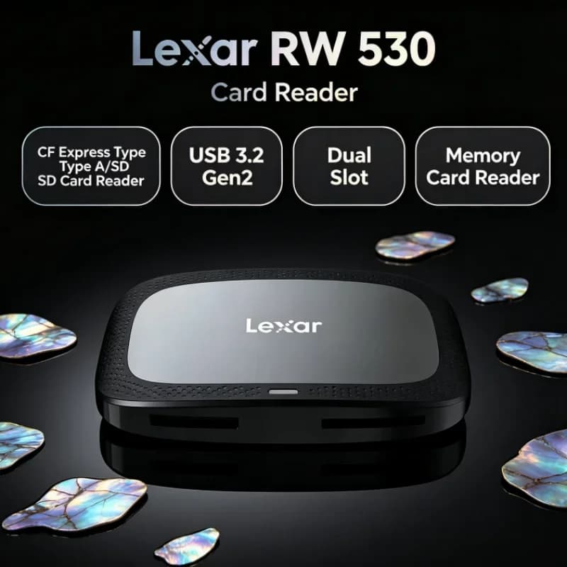 Lexar CFexpress Type A / SD Memory Card Reader USB 3.2 Gen2 RW530 CFA Max 900MB/s SD Card Reader Dual Slot