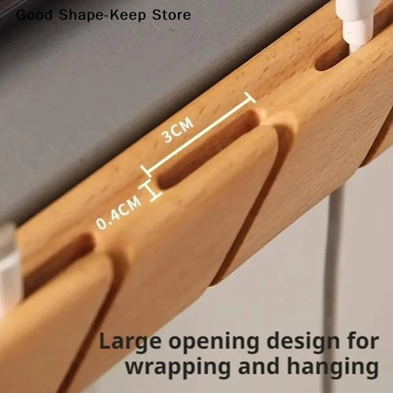 dailySolid Wood Cable Organizer Desktop Storage Box Secure Design For Data Cables Headphones Ideal For Office Workspace