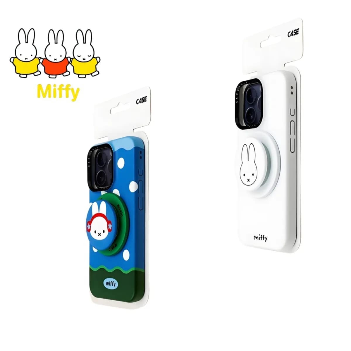 Custodia per telefono Kawaii Miffy Rabbit Coniglio Cuffie creative Miffy Supporto magnetico 17Promax 16Pro 15Plus 14ProMax 13 12 Custodie per telefoni