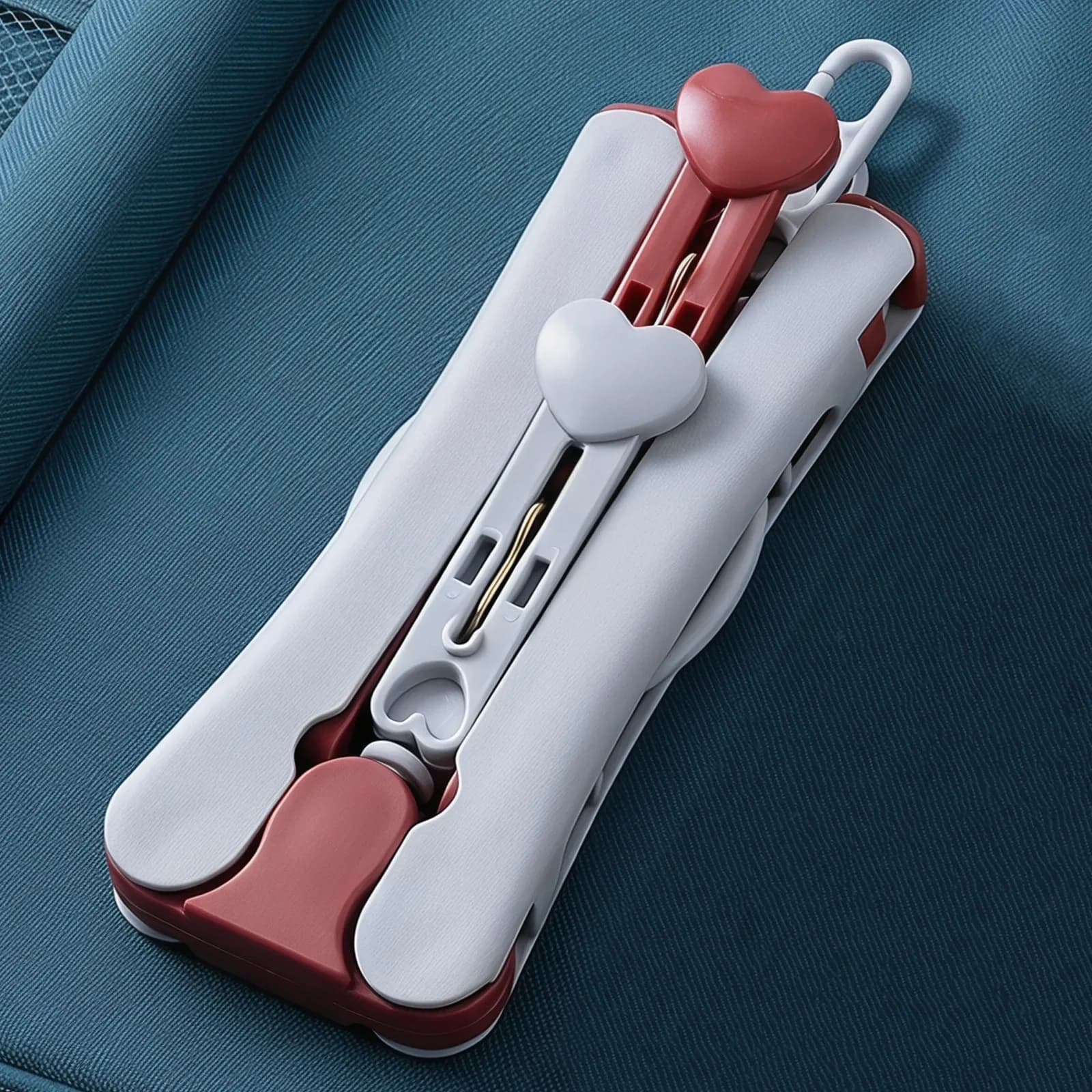 8Pcs Folding Plastic Hangers Non Slip Clip Clothes Organizer Compact Travel Laundry Hangers Rotating Hook for Home Hotel Camping