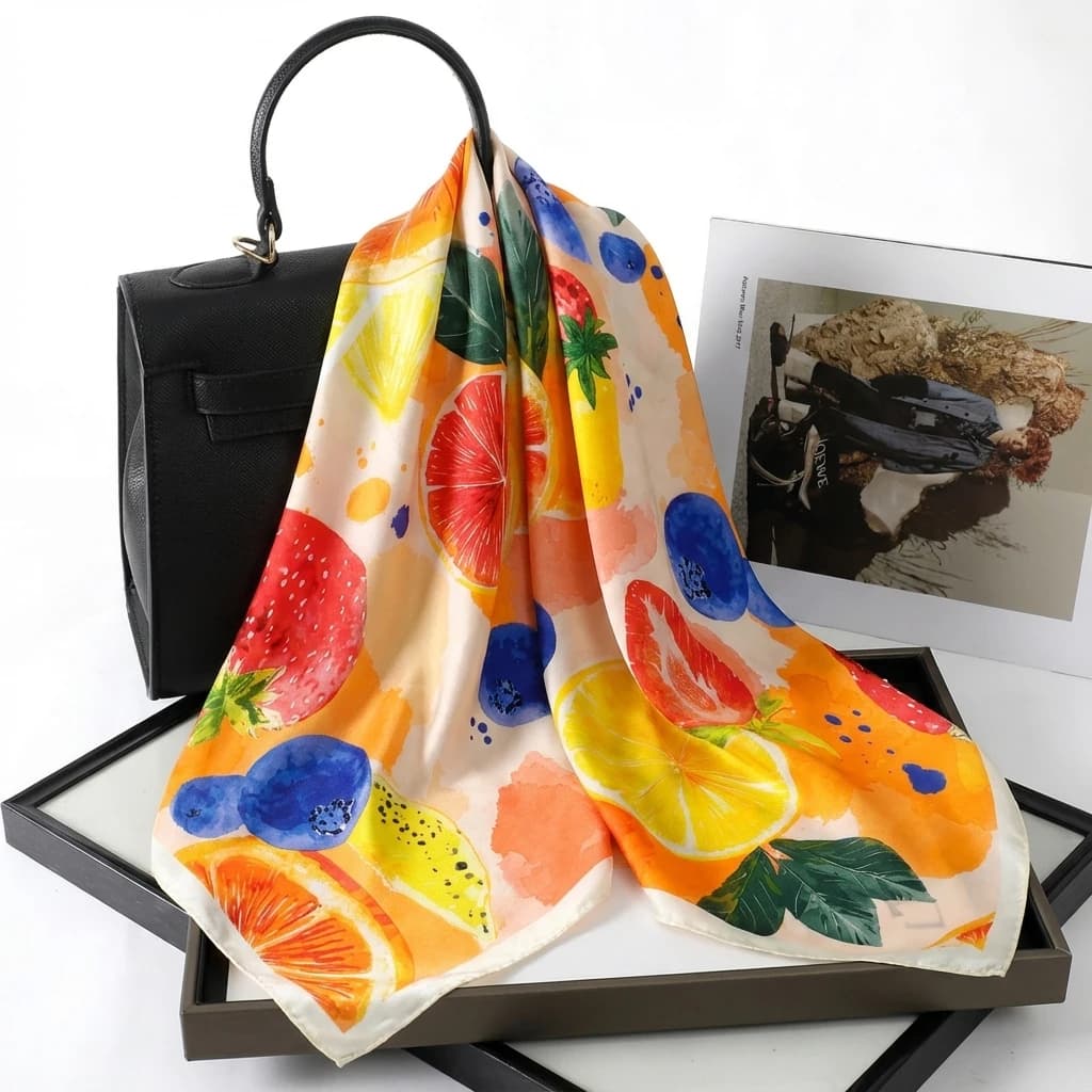 70*70 cm Sciarpe di moda per le donne Scialle Stampa Raso di seta Sciarpa Hijab Bandana femminile Marchio di lusso Scialli quadrati Sciarpe per le signore
