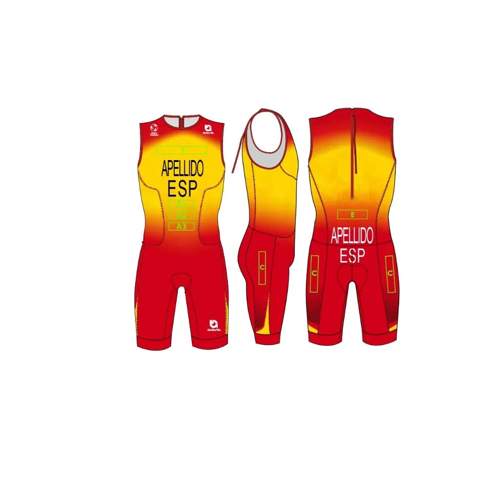 2026 Trisuit da Uomo GGEE Libre Rosso Spagna Professionale da Competizione Personalizzabile NOME PAESO MUNDIALE MAGLIA CICLISMO Su Misura