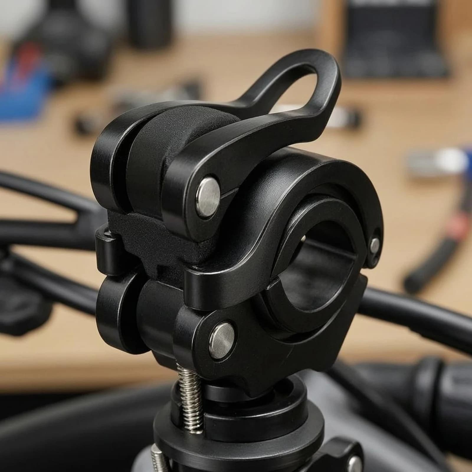 twinClamp Light Bracket Angle Adjustable 360 Degree Bike Light Mount Rotating Bike Lamp Clamp Anti-Slip