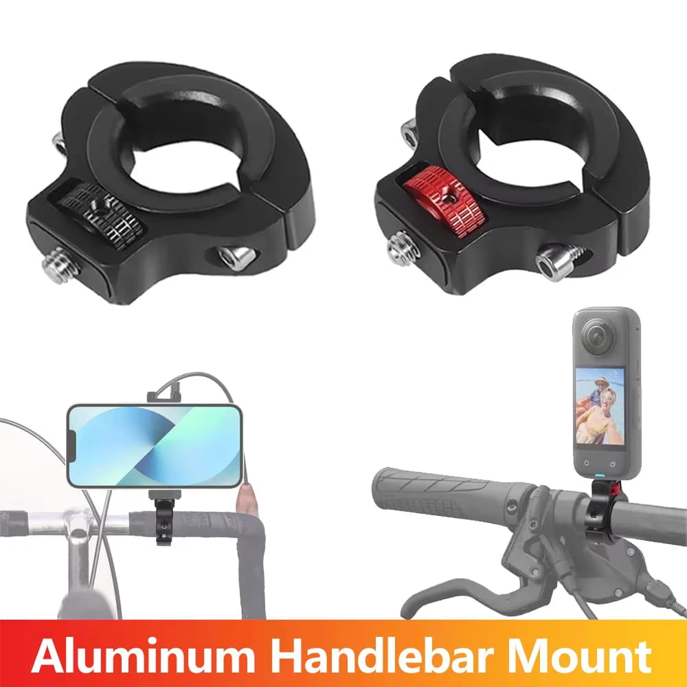Bike support with support for aluminium handlebars for motorcycles for GoPro Hero insta360 SJCAM SJ4000 AKASO DJI Osmo Action Camera Accessories