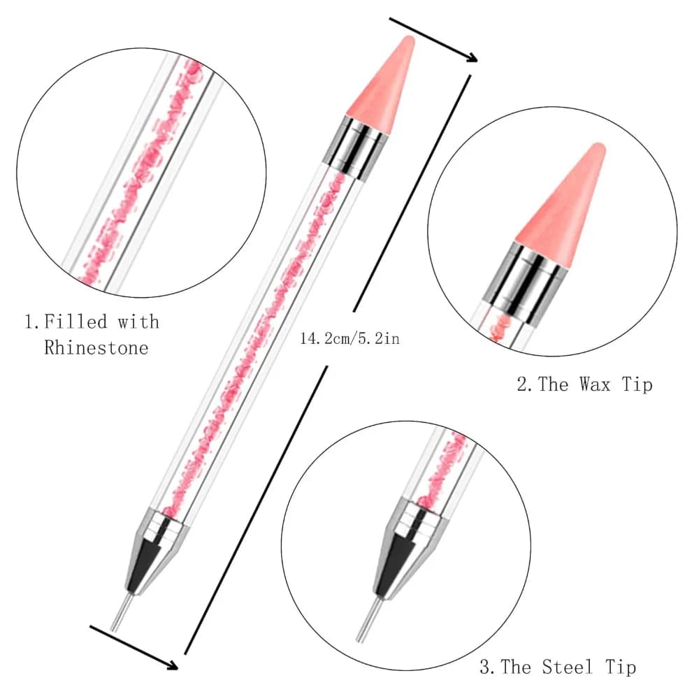 Kit penna per raccolta strass rosa, caviale, pietre preziose, gioielli per unghie, manicure