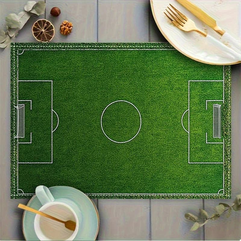 VIKAMA Creative Football Field Meal Mat Waterproof, Oil proof, Thermal Insulation Table Mat Home Decoration Accessories