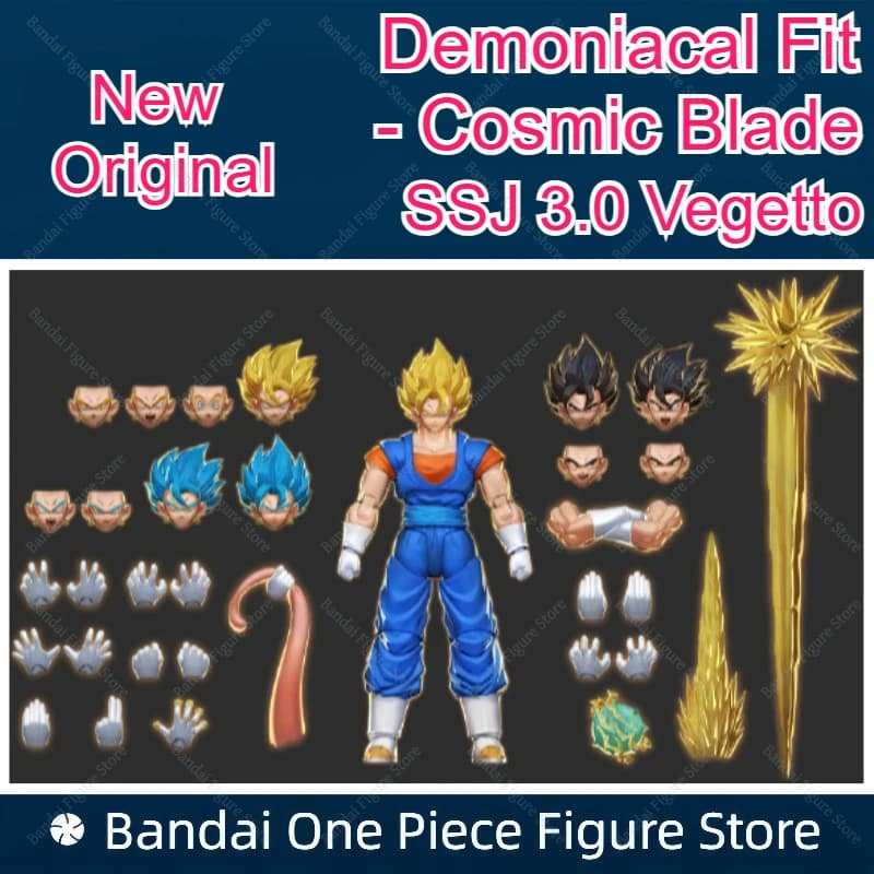 Nuovo originale Demoniacal Fit Cosmic Blade SHF Dragon Ball SSJ 3.0 Vegetto Anime Action Figure Collection Modello Giocattolo Regalo