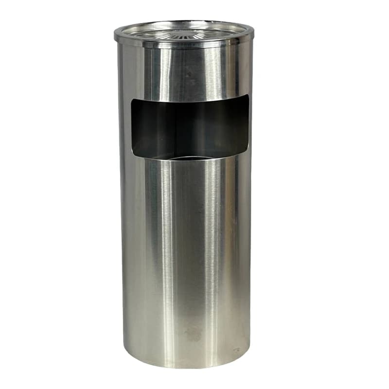 Chrysanthemum Grid Ashtray Trash Can Stainless Steel Vertical Trash Cans For Street Commercial Centers
