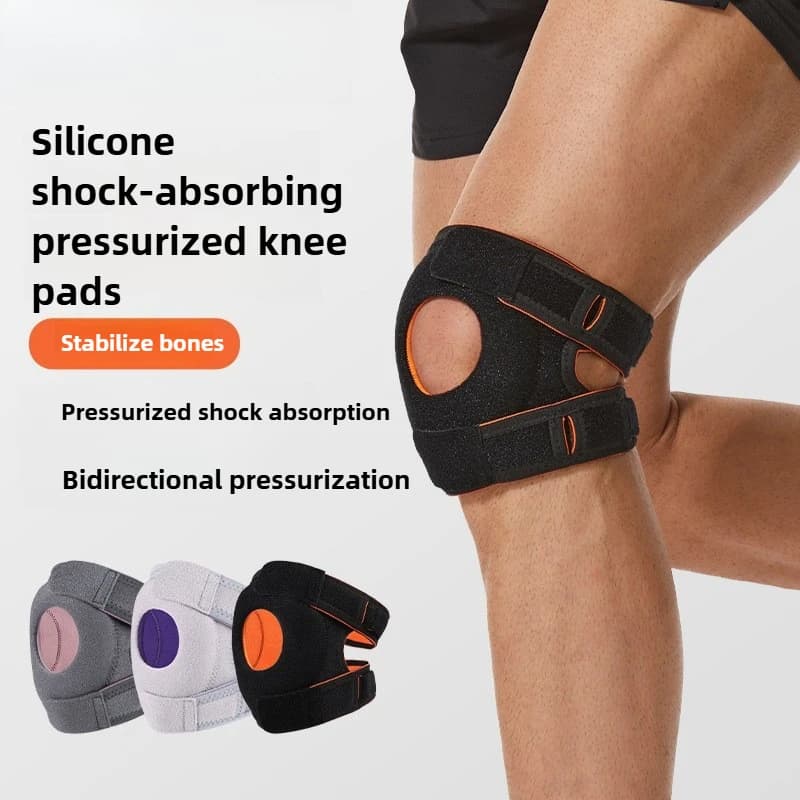 Tutore per Ginocchio Menisco Regolabile Bidirezionale da Uomo con Protezione della Rotula, Supporto in Silicone Ammortizzante a Due Livelli
