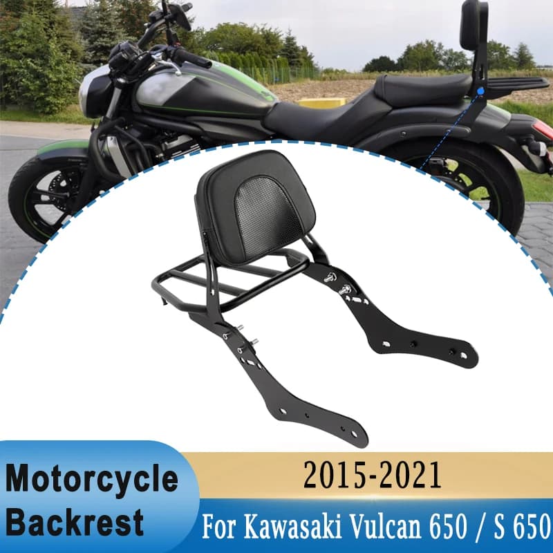 Set staccabile Sissy Bar dello schienale del sedile del passeggero del motociclo con portapacchi per Kawasaki Vulcan S 650 VN650 2015-2020