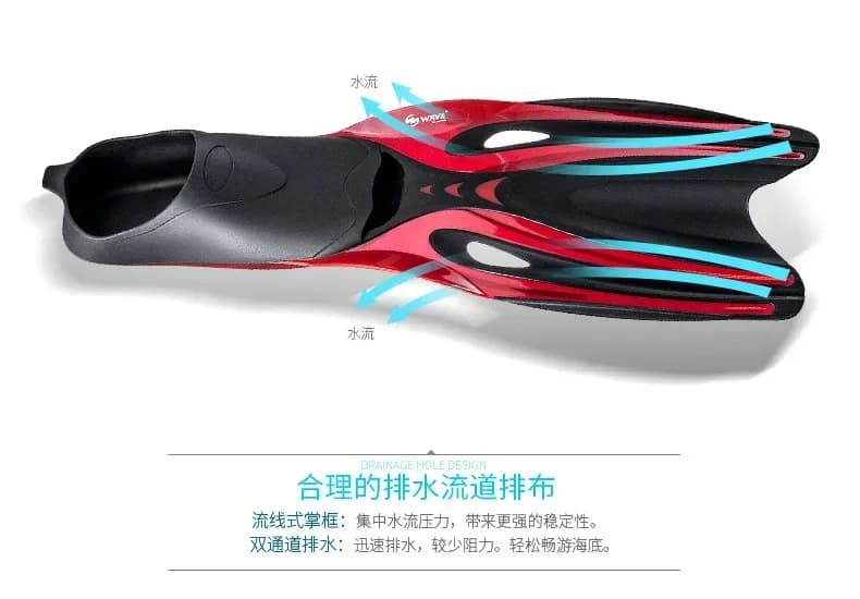 Pinne da Sub Professionali Integrali in TPR per Adulti, per Immersione Libera e Snorkeling, Accessorio per Nuoto