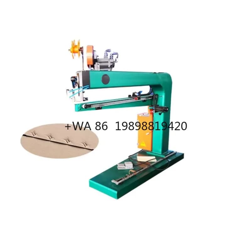 Macchina da cucire 3 kW Potenza motore Imballaggio in plastica e legno Cucitrice manuale Scatola di cartone Braccio cucitrice