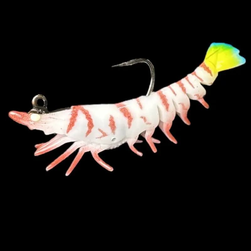 MUKUN 6Pcs 70mm 9.5g Lead Head Jigs Soft Shrimp Fishing Lures Artificial Silicone Lures for Freshwate and Saltwater Tackle