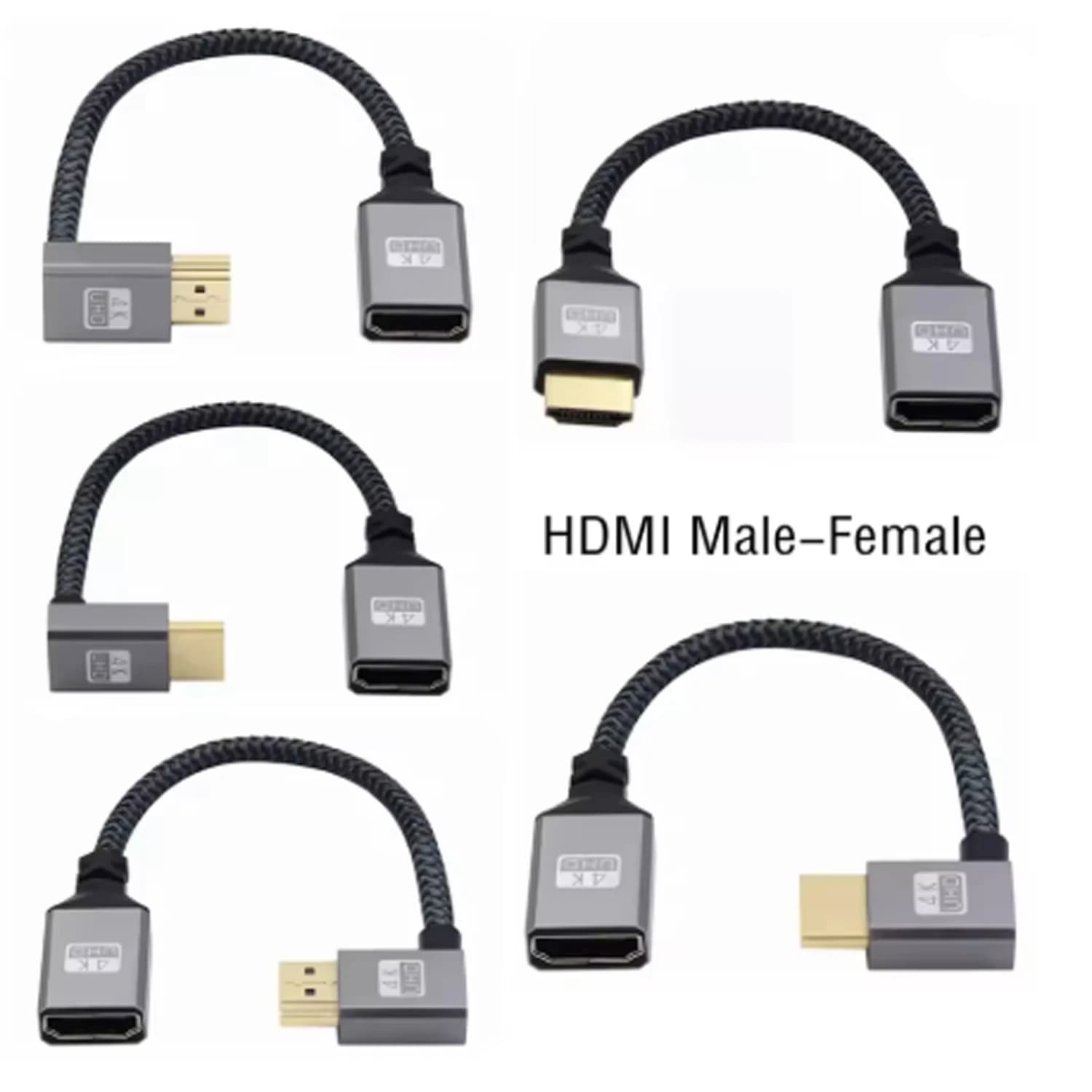 4K60Hz HDMI-Compatible Male To Female Extension Cable Micro/Mini HDMI-Compatible adapter Extender Wire Cord left/right/up/down