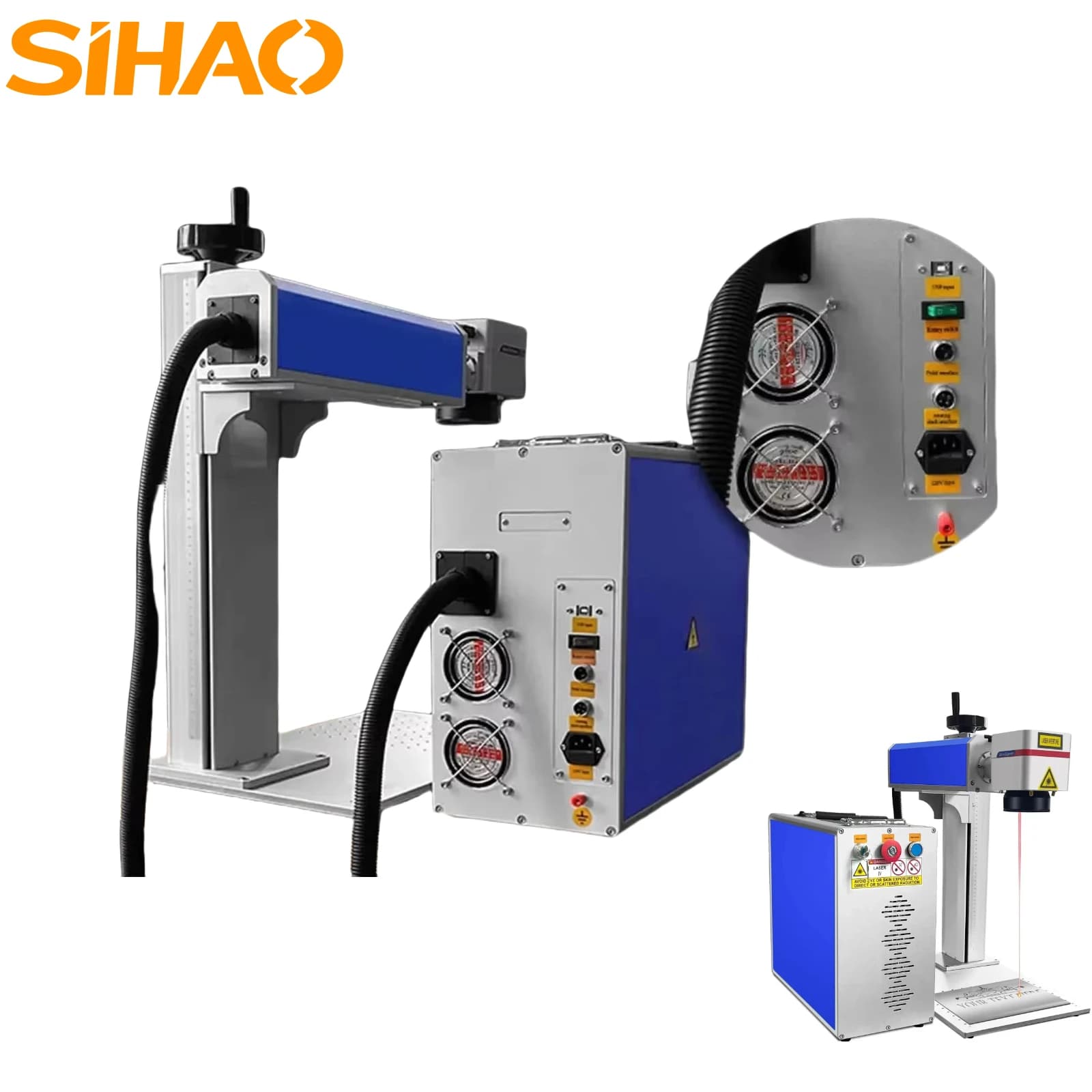 SIHAO 100W Fiber Laser Marking Machine for Metal Stainless Steel Cutting Machine for Industrial Laser Engraver Automatic Focus