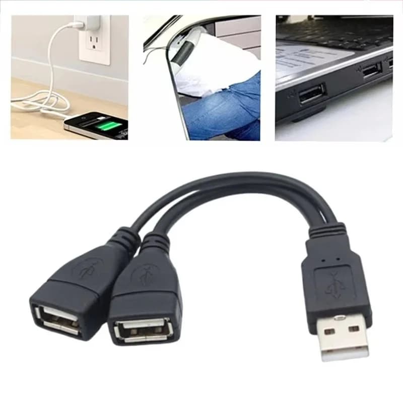 Universal USB 3.0 2 Port Extension Hub USB 3.0 Male To Dual Female USB Jack Splitter Data Cable Adapter Cord For Laptop Computer